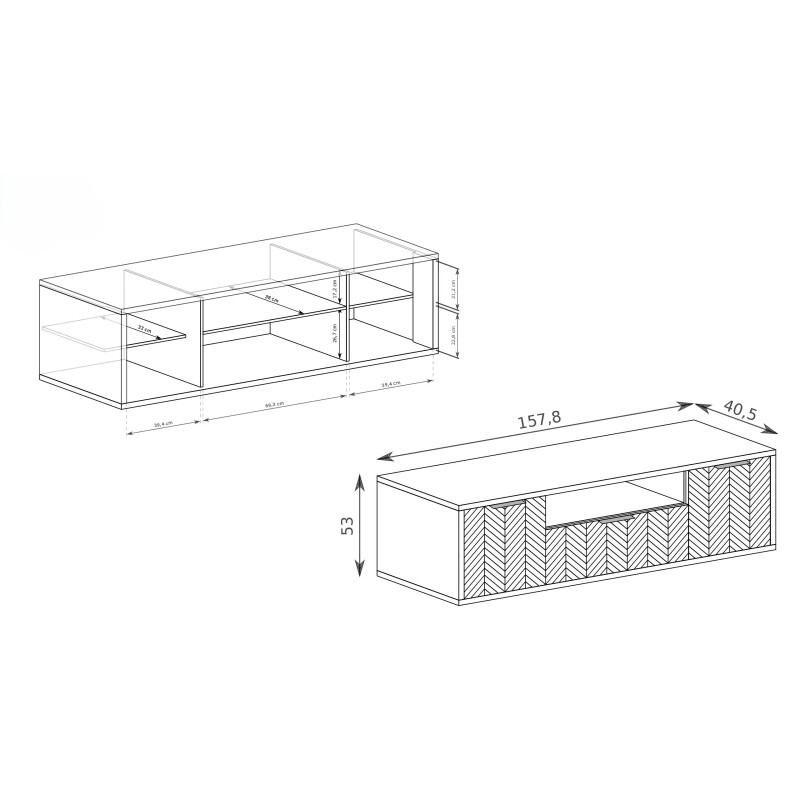 Szafka RTV FUN 160 cm – nowoczesna komoda pod telewizor