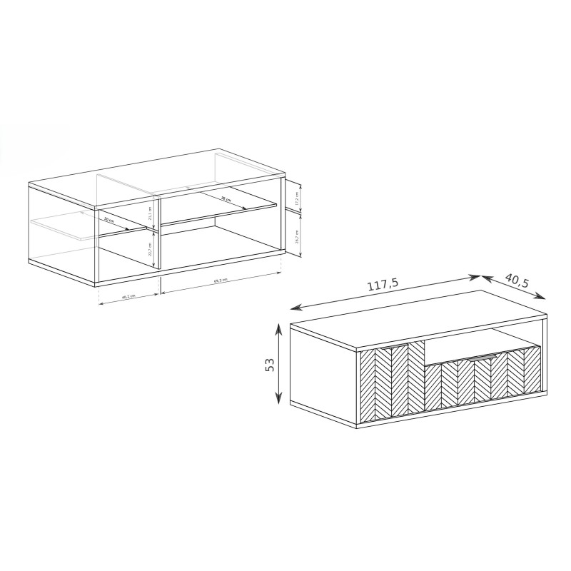 Szafka RTV FUN  – kompaktowa i funkcjonalna | Dąb karmel