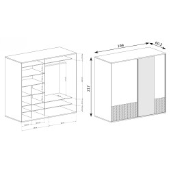 Nowoczesna szafa przesuwna z lustrem| Duża i funkcjonalna