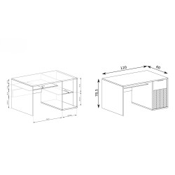 Biurko FUN dąb karmel – klasyczne i funkcjonalne | Meble FUN