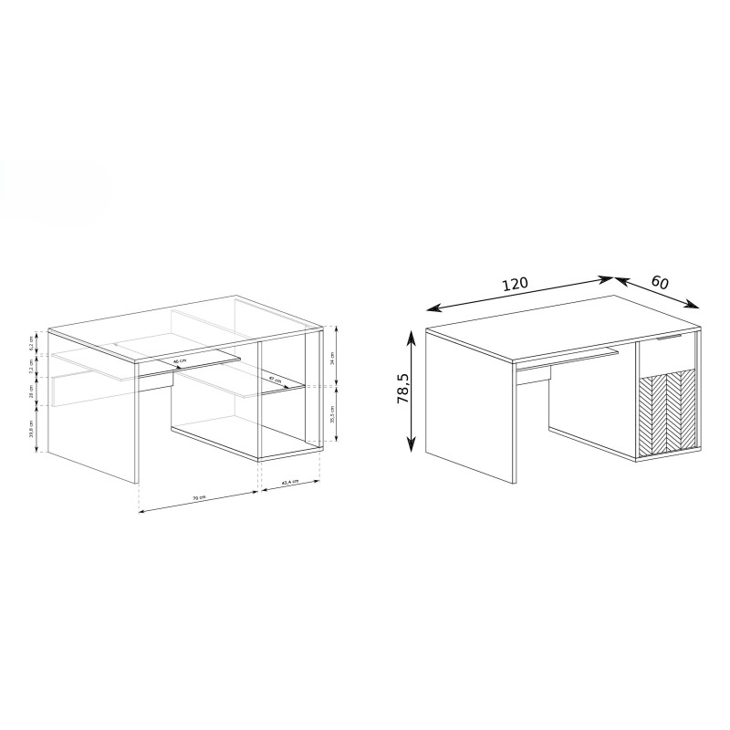 Biurko FUN dąb karmel – klasyczne i funkcjonalne | Meble FUN