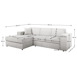 Narożnik z funkcją spania PEDRO – nowoczesny, wygodny, praktyczny