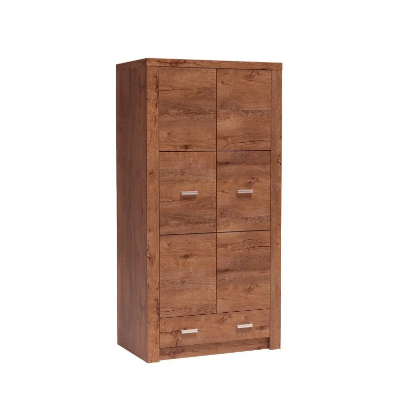 Szafa dwudrzwiowa POLIS z drążkiem lub półkami – nowoczesny styl i funkcjonalność