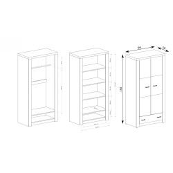 Szafa dwudrzwiowa POLIS z drążkiem lub półkami – nowoczesny styl i funkcjonalność