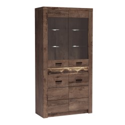 Duża witryna POLIS do salonu – z LED i nowoczesnym stylem