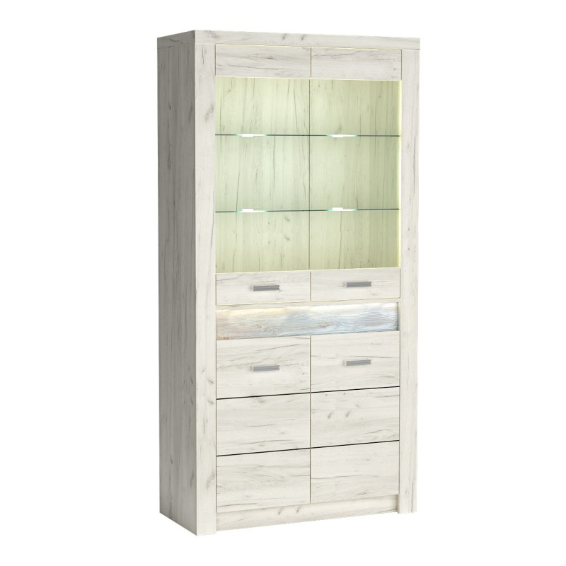 Duża witryna POLIS do salonu – z LED i nowoczesnym stylem