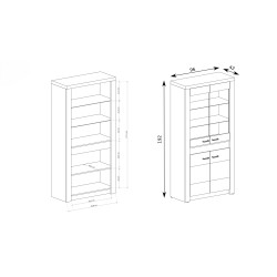 Duża witryna POLIS do salonu – z LED i nowoczesnym stylem