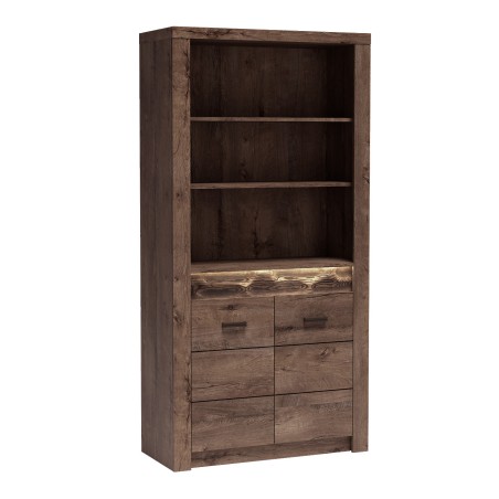 Regał POLIS – nowoczesny regał z półkami i szafką