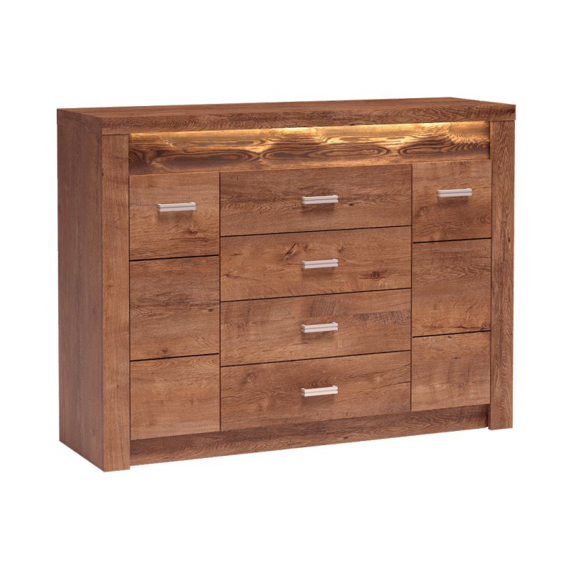 Komoda POLIS – pojemna komoda z 4 szufladami i 2 szafkami