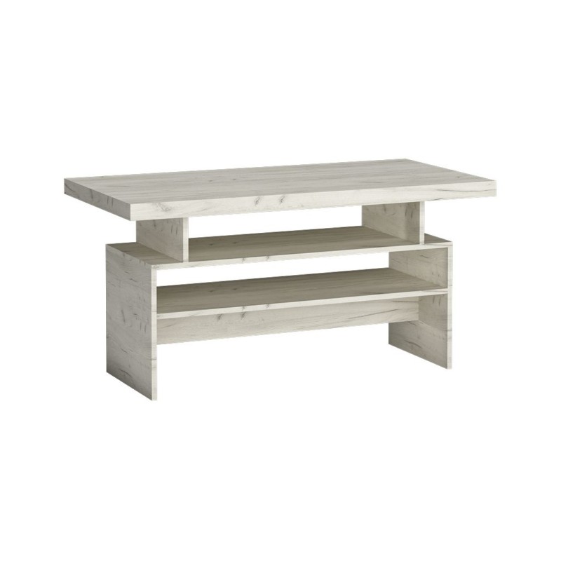 Ława POLIS 120 × 60 cm – nowoczesny stolik kawowy z półkami