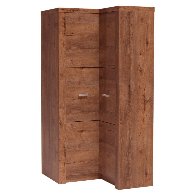 Szafa narożna POLIS – nowoczesna szafa narożna z drążkiem i półkami