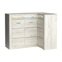 Komoda narożna POLIS – funkcjonalna komoda z oświetleniem LED