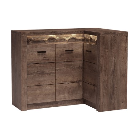 Komoda narożna POLIS – funkcjonalna komoda z oświetleniem LED