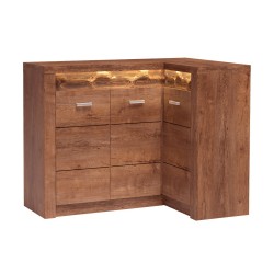 Komoda narożna POLIS – funkcjonalna komoda z oświetleniem LED