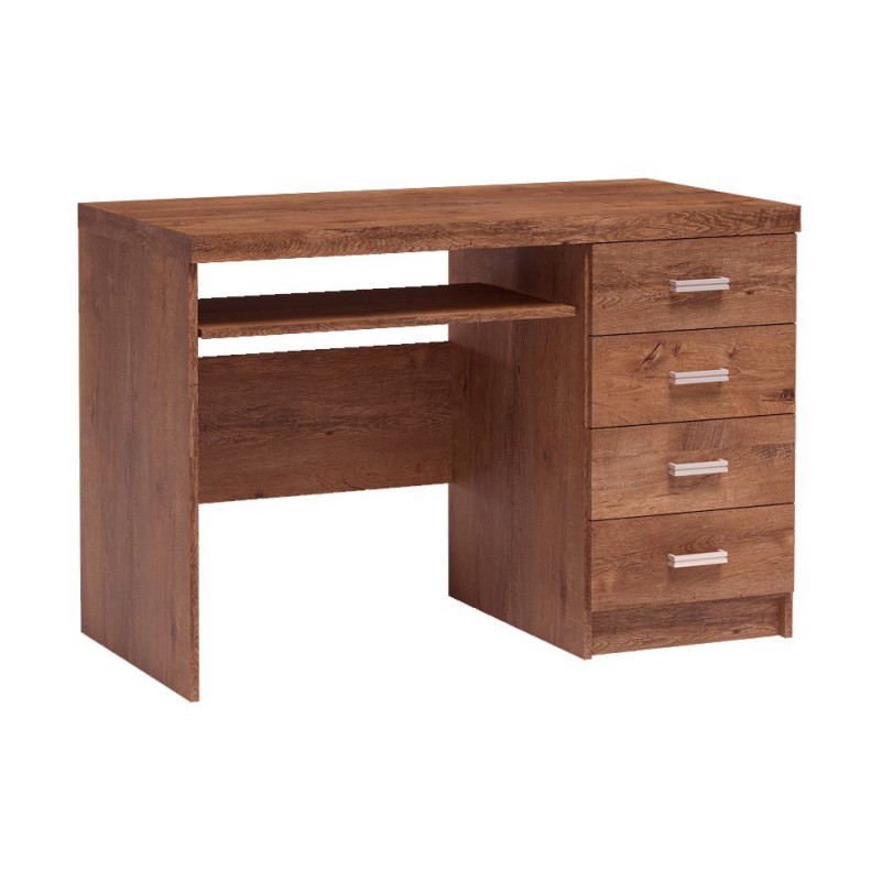 Biurko POLIS – nowoczesne biurko z 4 szufladami i półką