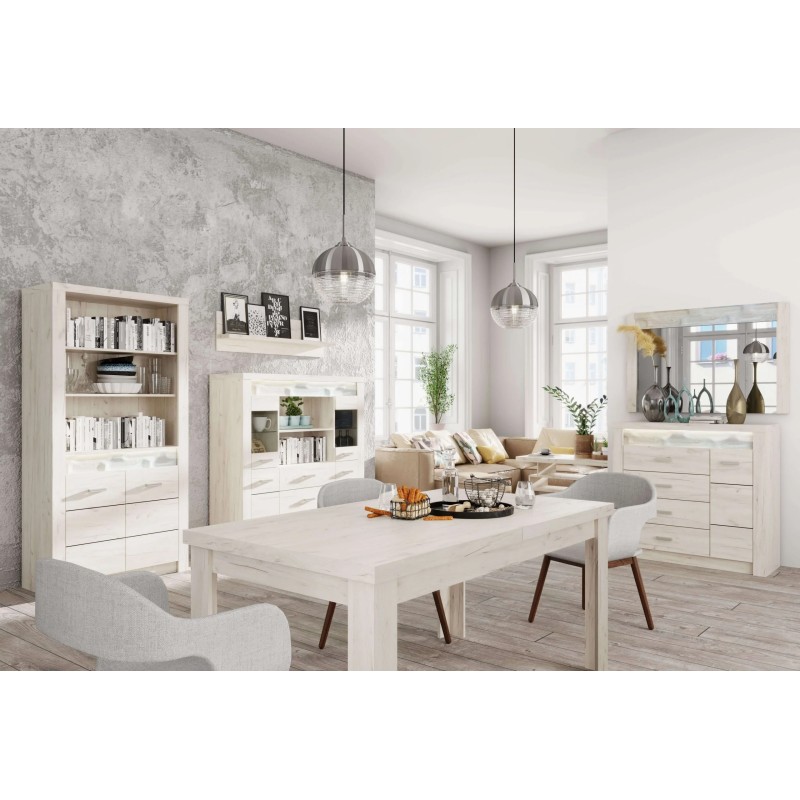 Biurko POLIS – nowoczesne biurko z 4 szufladami i półką