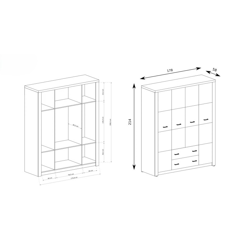 Szafa POLIS  – pojemna szafa czterodrzwiowa do sypialni lub garderoby