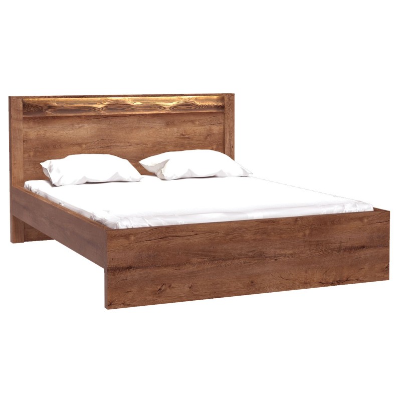 Łóżko POLIS – nowoczesne łóżko 160×200 cm z oświetleniem LED