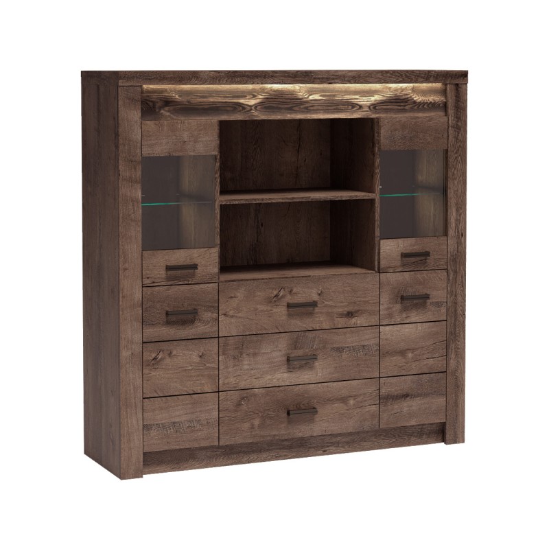 Witryna POLIS – kredens z szufladami i podświetleniem