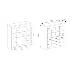 Witryna POLIS – kredens z szufladami i podświetleniem