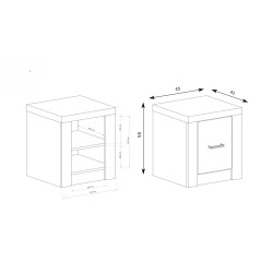 Szafka nocna POLIS – kompaktowy stolik nocny do sypialni