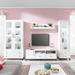 Komoda Bergo 90 cm – biały Lux z frontami w białym połysku | Nowoczesny design