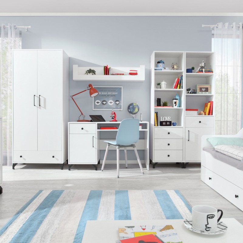 Komoda Bergo 90 cm – biały Lux z frontami w białym połysku | Nowoczesny design