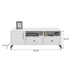 Nowoczesna szafka RTV Bergo – biały Lux