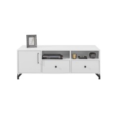 Nowoczesna szafka RTV Bergo – biały Lux