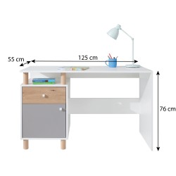 Biurko Figo 125 cm – nowoczesne i praktyczne do pokoju młodzieżowego