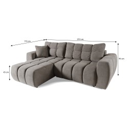 Narożnik FERIO – sofa z funkcją spania i uniwersalną otomaną
