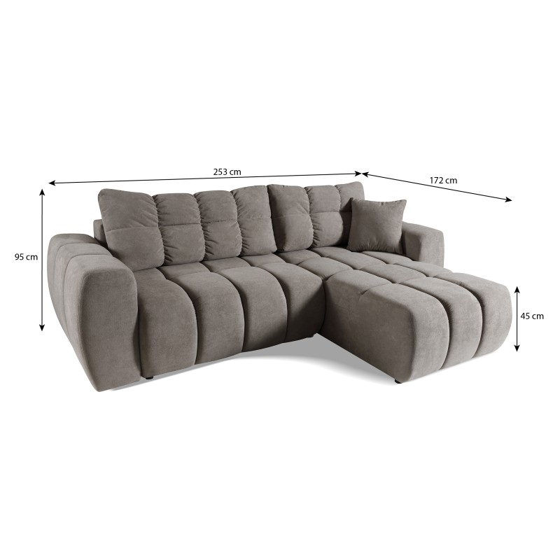 Narożnik FERIO – sofa z funkcją spania i uniwersalną otomaną