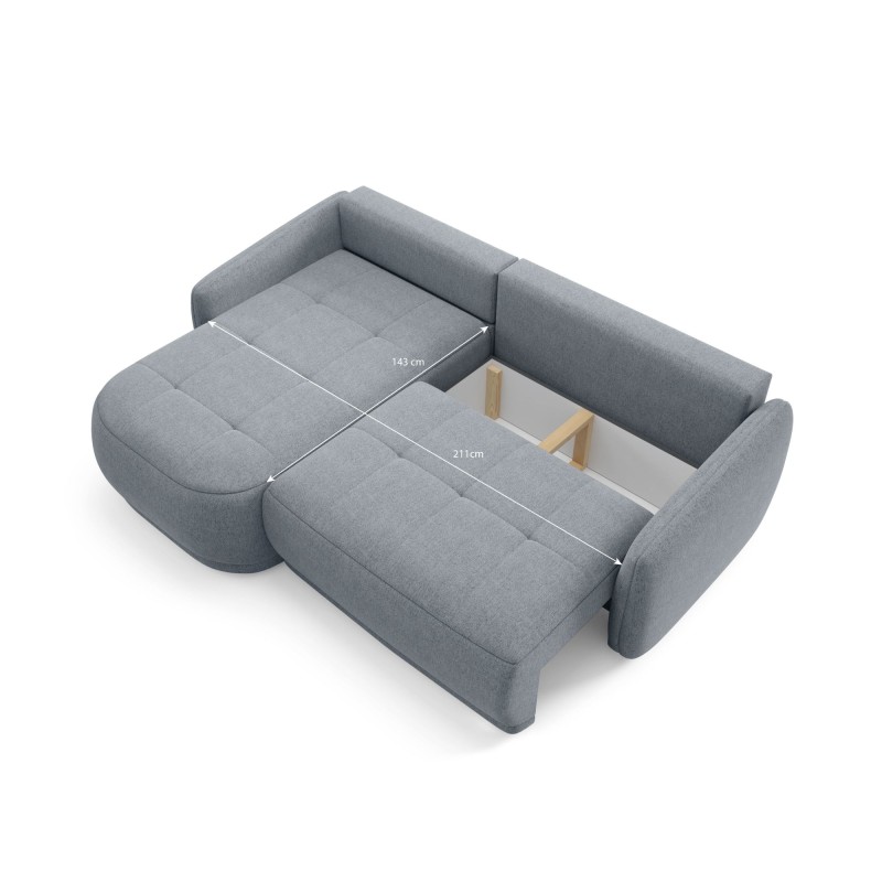Narożnik KAVI – sofa z funkcją spania i uniwersalną otomaną