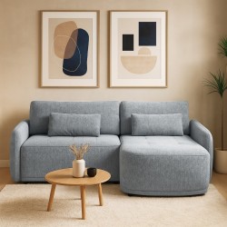 Narożnik KAVI – sofa z funkcją spania i uniwersalną otomaną