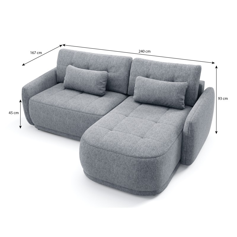 Narożnik KAVI – sofa z funkcją spania i uniwersalną otomaną