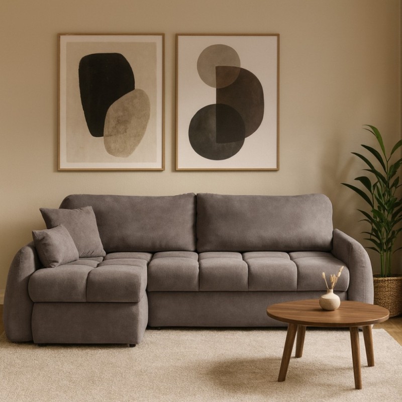 Narożnik GLAVI z funkcją spania i pojemnikiem na pościel – komfort i styl