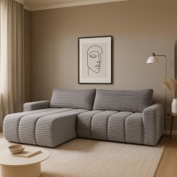 Narożnik CAVO z funkcją spania i pojemnikiem – nowoczesny design i komfort