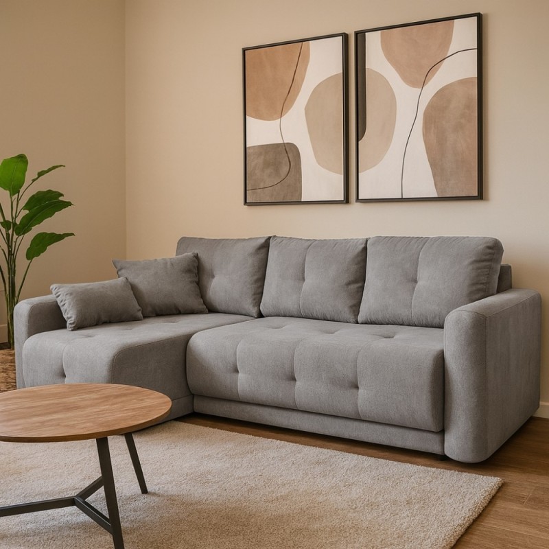 Narożnik VERO z funkcją spania i pojemnikiem – nowoczesny design i komfort