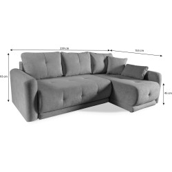 Narożnik VERO z funkcją spania i pojemnikiem – nowoczesny design i komfort