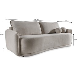 Sofa PURO 3-osobowa z funkcją spania i pojemnikiem – elegancja i komfort