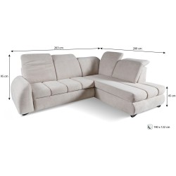 Narożnik ONEL z funkcją spania i regulowanymi zagłówkami – komfort i nowoczesny design