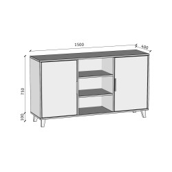 Komoda dwudrzwiowa HOME z półkami  – nowoczesna i funkcjonalna