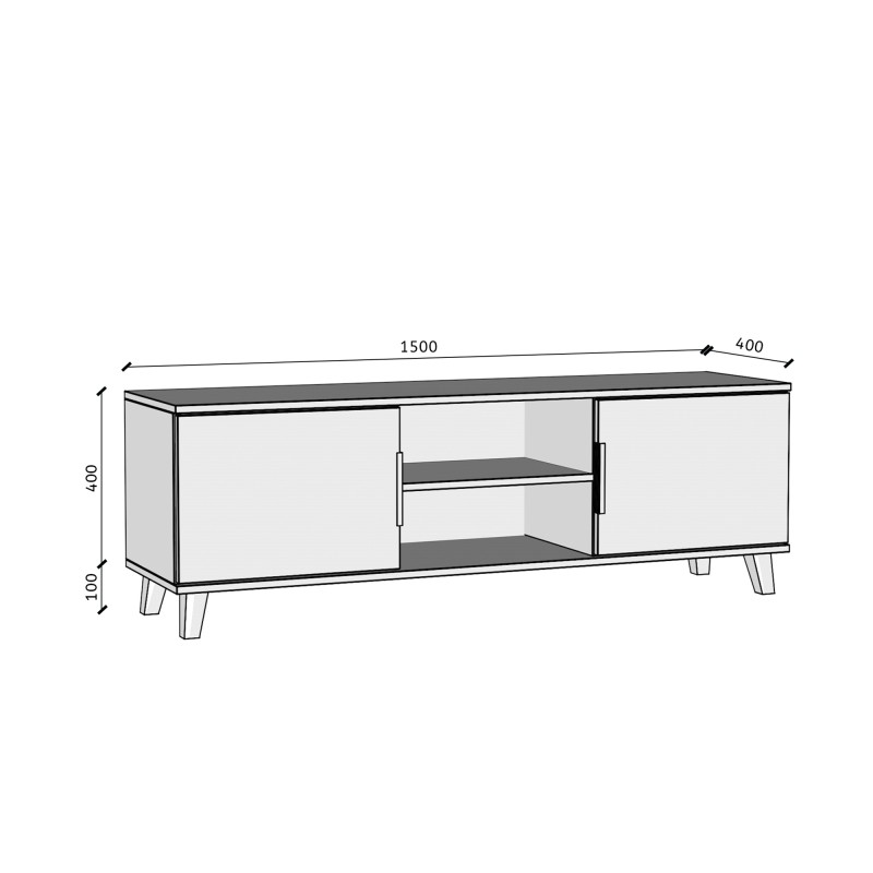 Szafka RTV HOME 2 drzwi – nowoczesna, funkcjonalna