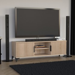 Szafka RTV HOME 2 drzwi z lamelami – nowoczesna, funkcjonalna