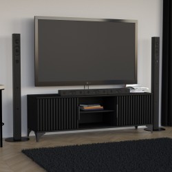 Szafka RTV HOME 2 drzwi z lamelami – nowoczesna, funkcjonalna