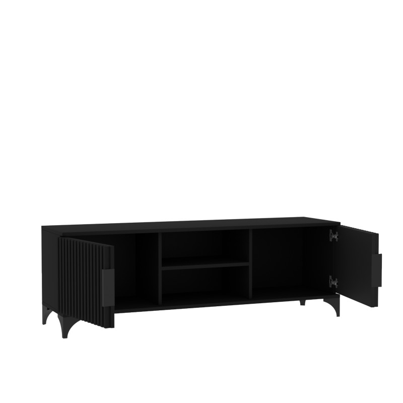 Szafka RTV HOME 2 drzwi z lamelami – nowoczesna, funkcjonalna