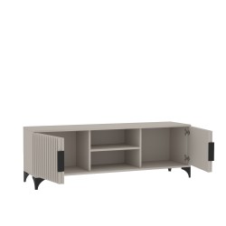 Szafka RTV HOME 2 drzwi z lamelami – nowoczesna, funkcjonalna