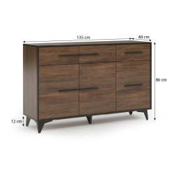 Komoda FELIA 3 drzwi + 3 szuflady – nowoczesna, elegancka i praktyczna