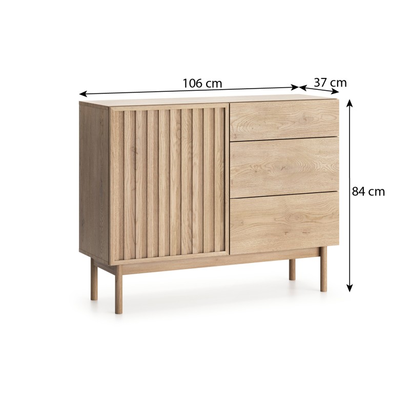 Komoda SAPPORO 3 szuflady i 1 drzwi | Styl i funkcjonalność