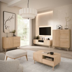 Szafka RTV SAPPORO 2 drzwi + szuflada – nowoczesny design i funkcjonalność